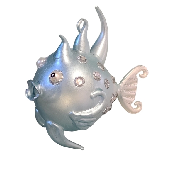 Glass puffer fish Christmas Ornament - Picture 1 of 8